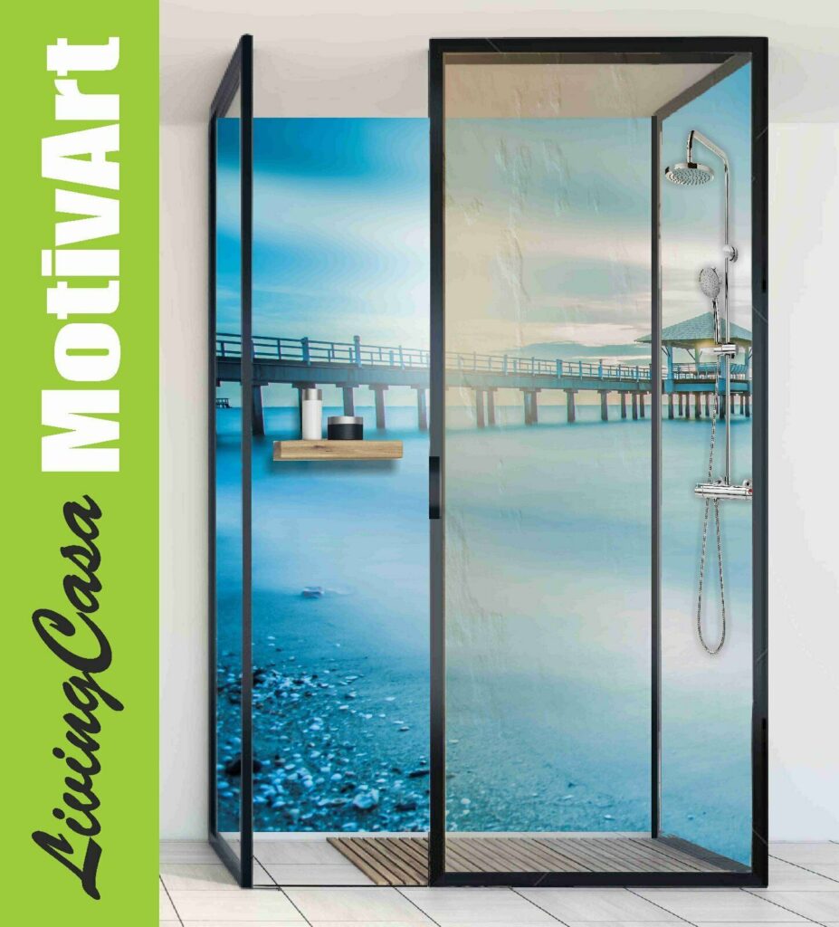Duschrückwand Rückwand Dusche Alu,  Meer Strand  Duc18