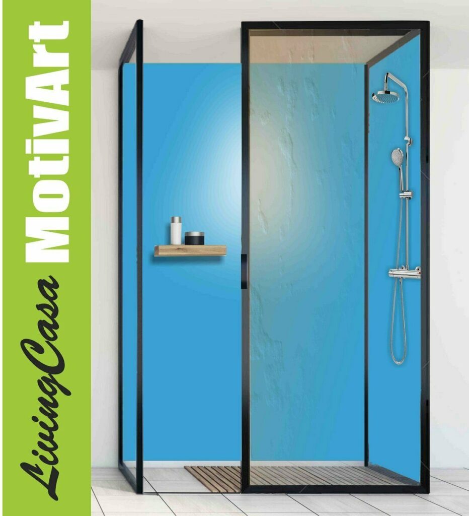Duschrückwand Rückwand Dusche Alu, Eis Blau Dfu056