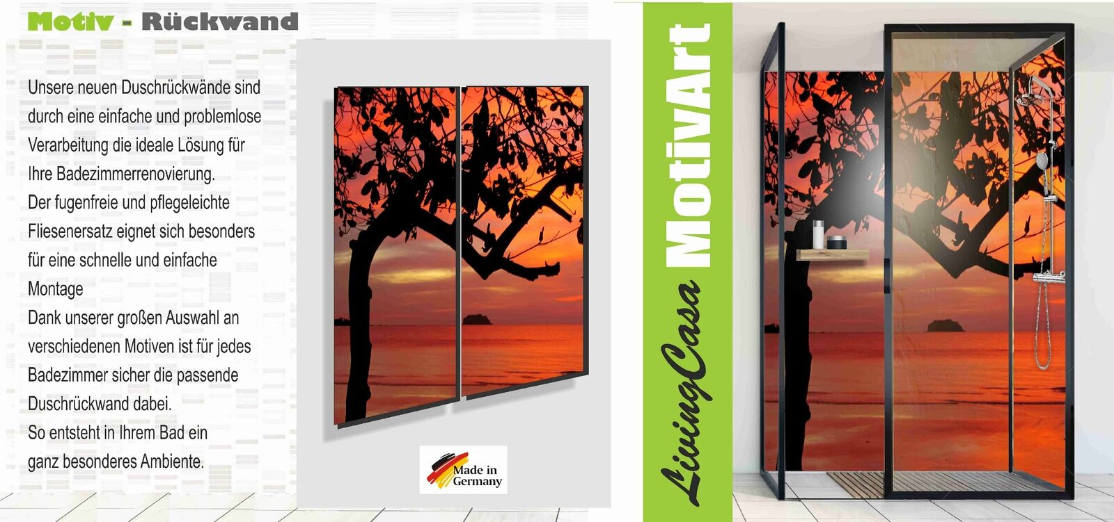 Duschrückwand Rückwand Dusche Alu, Meer Strand Sonnenuntergang Duc3 – Bild 2