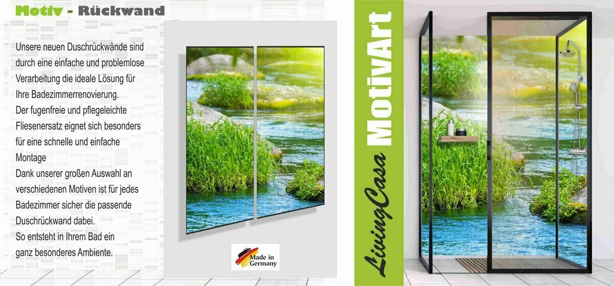 Duschrückwand Rückwand Dusche Alu, Natur Fluss Duc31 – Bild 2