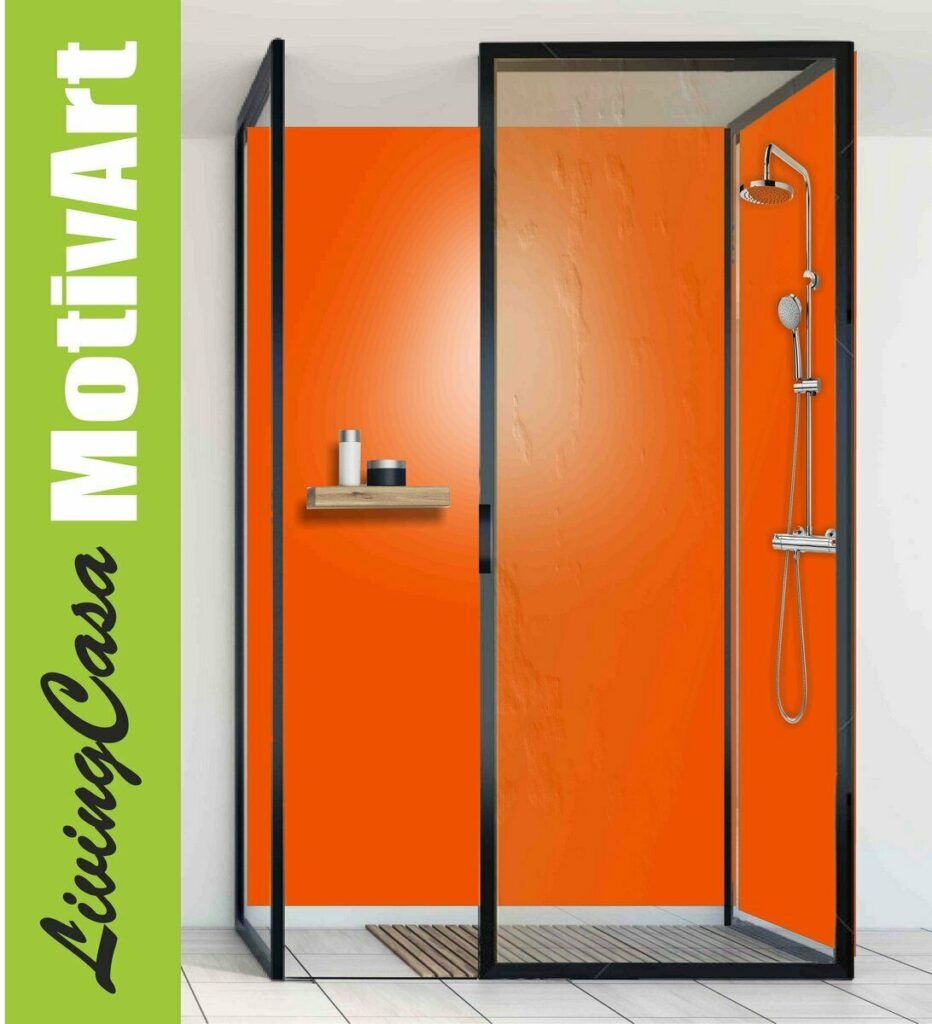 Duschrückwand Rückwand Dusche Alu, Orange Dfu034