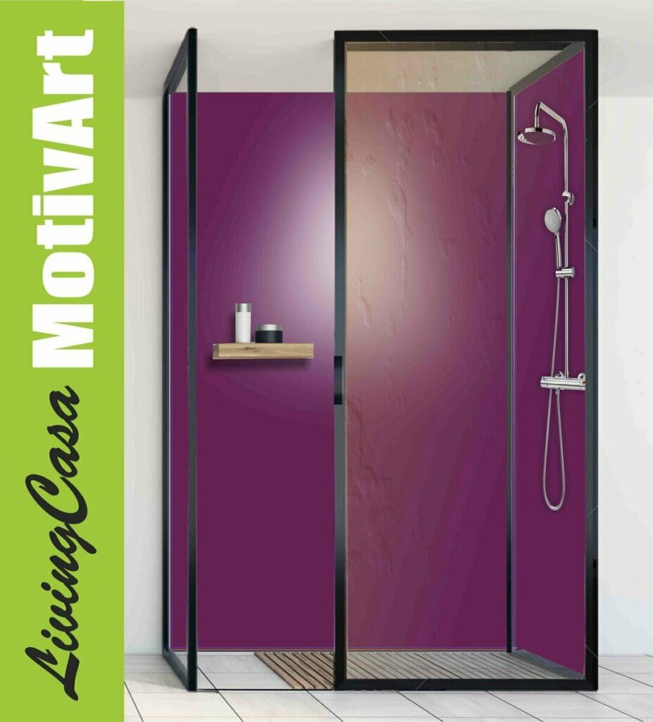 Duschrückwand Rückwand Dusche Alu, Pflaume Dfu415
