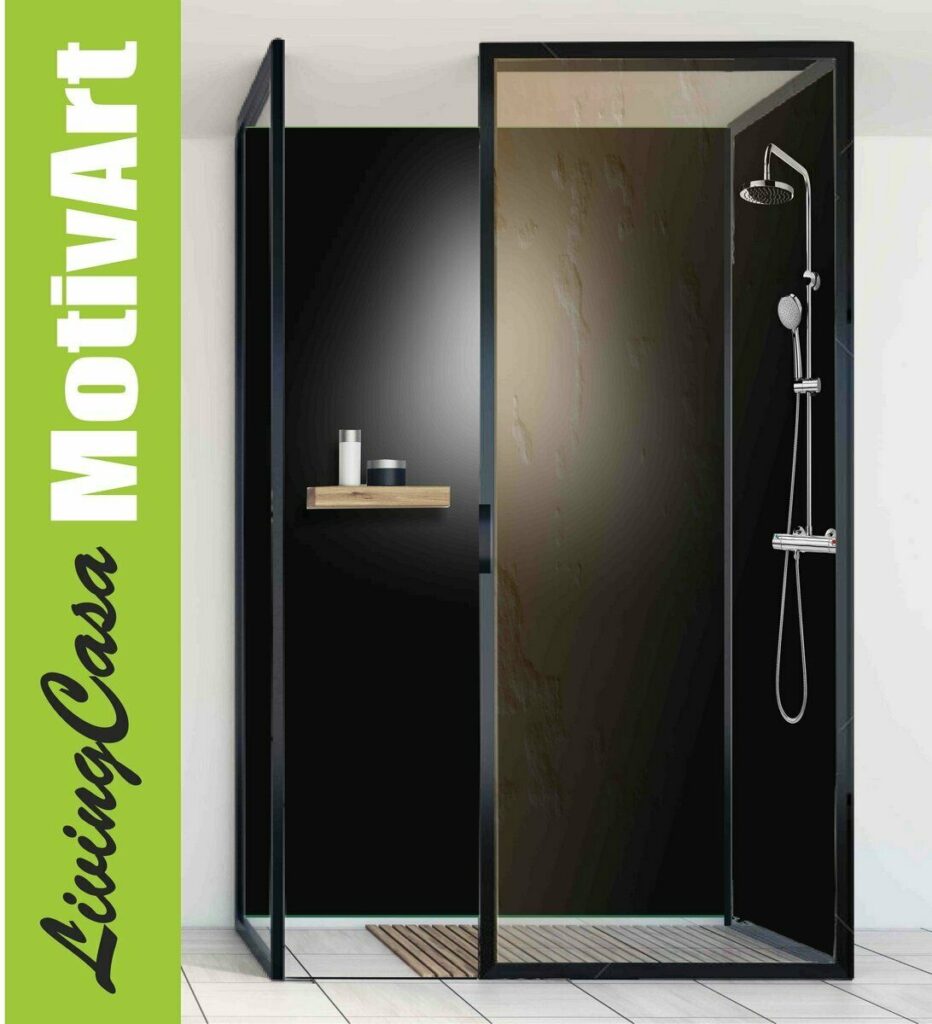 Duschrückwand Rückwand Dusche Alu, Schwarz Dfu070