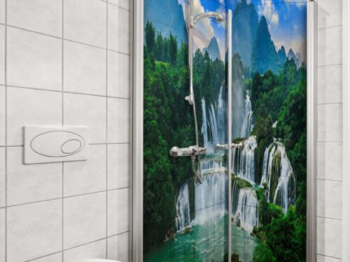 Duschrückwand Aluverbund Tropischer Wasserfall