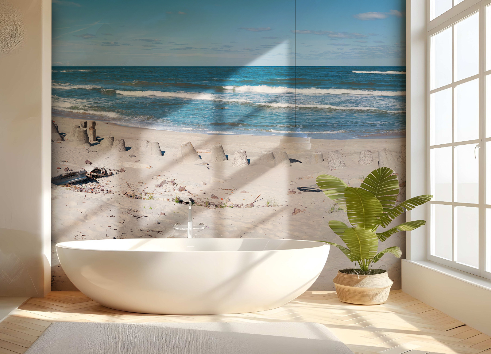 Duschrückwand Aluverbund – Strandlandschaft im Ostsee-Stil – Bild 2